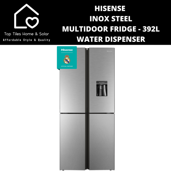 Hisense Inox Steel MultiDoor Fridge  - 392L Water Dispenser