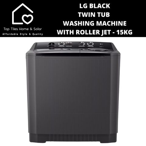 LG Black Twin Tub Washing Machine with Roller Jet - 15kg