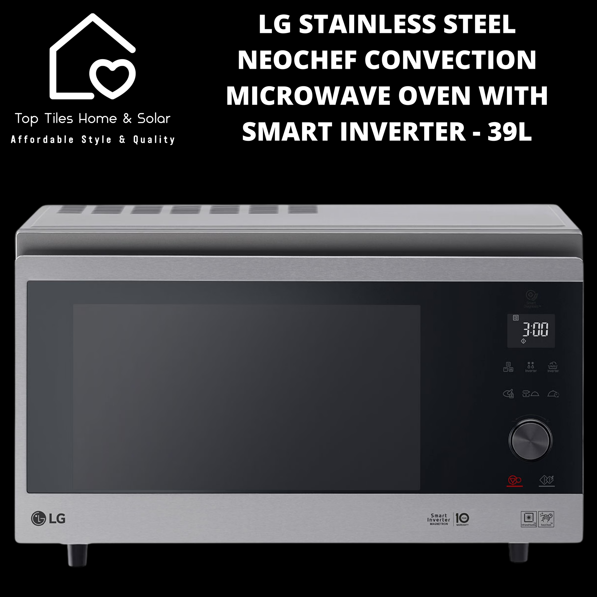 LG Stainless Steel NeoChef Convection Microwave Oven with Smart Inverter - 39L