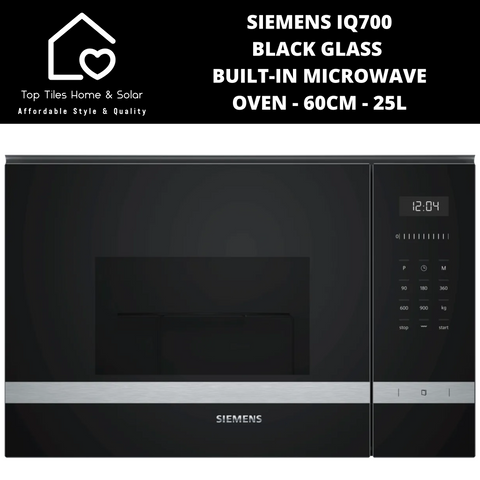 Siemens iQ700 - Black Glass Built-in Microwave Oven - 60cm - 25L