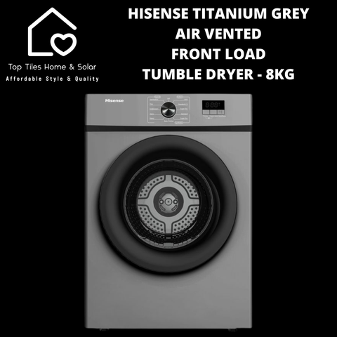 Hisense Titanium Grey Air Vented Front Load Tumble Dryer - 8kg