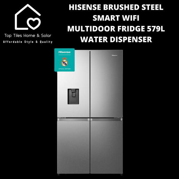 Hisense Brushed Steel Smart MultiDoor Fridge  - 579L Water Dispenser