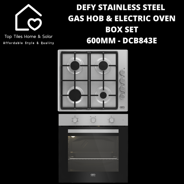 Defy Stainless Steel Gas Hob & Electric Oven Box Set- 600mm DCB843E