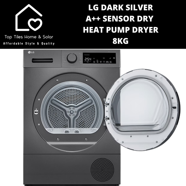 LG Dark Silver A++ Sensor Dry Heat Pump Dryer - 8kg