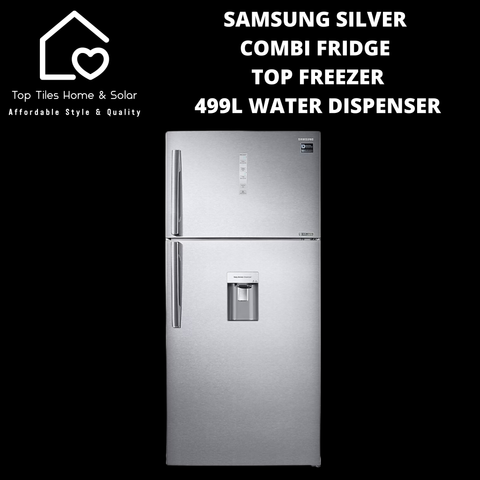 Samsung Silver Combi Fridge Top Freezer - 499L Water Dispenser