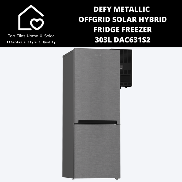 Defy Metallic Offgrid Solar Hybrid Fridge Freezer - 303L DAC631S2