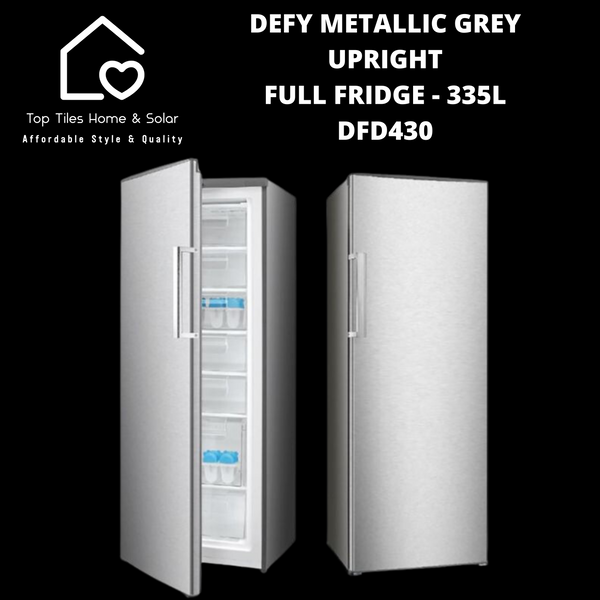 Defy Metallic Grey Upright Full Fridge - 335L DFD430