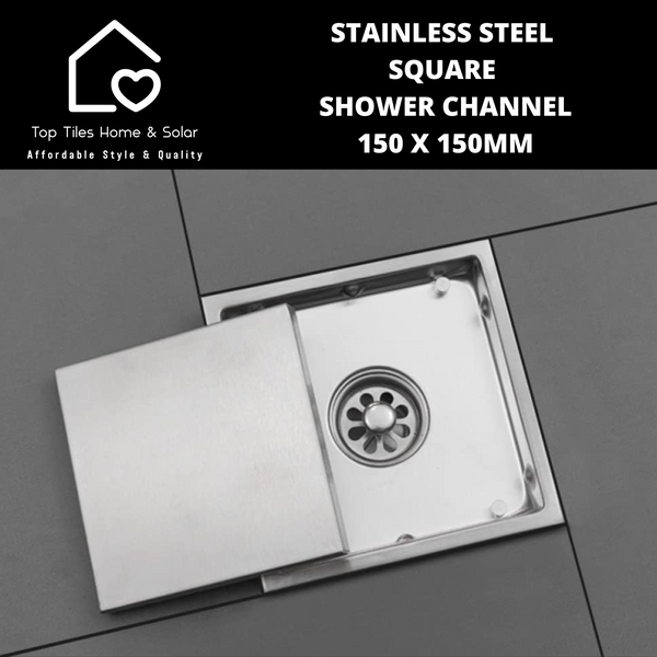 Stainless Steel Square Shower Channel - 150 x 150mm