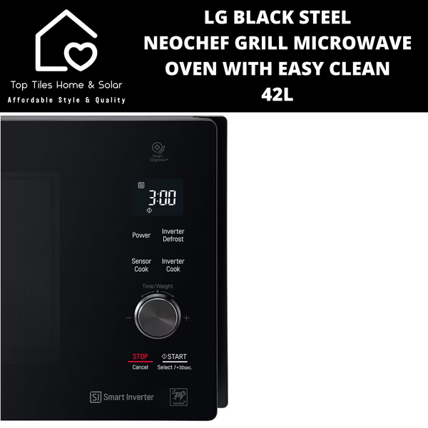 LG Black Steel NeoChef Grill Microwave Oven with Easy Clean - 42L