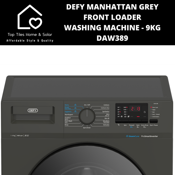 Defy Manhattan Grey Front Loader Washing Machine - 9kg DAW389