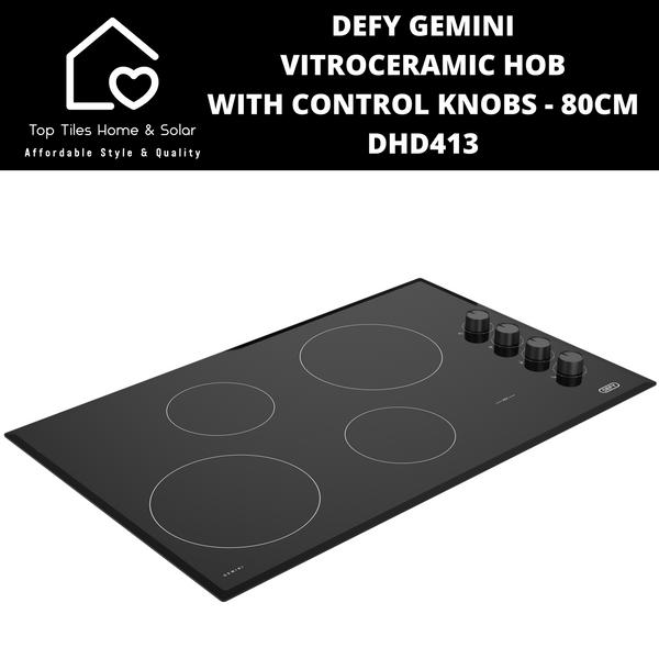 Defy Gemini Vitroceramic Hob With Control Knobs - 80cm DHD413