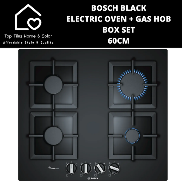 Bosch Black - Electric Oven & Gas Hob Box Set - 60cm