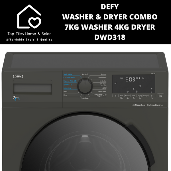 Defy Washer & Dryer Combo -  7kg Washer 4kg Dryer DWD318