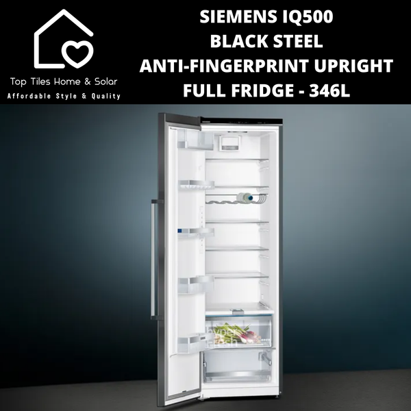 Siemens iQ500 Black Steel Anti-Fingerprint Upright Full Fridge - 346L