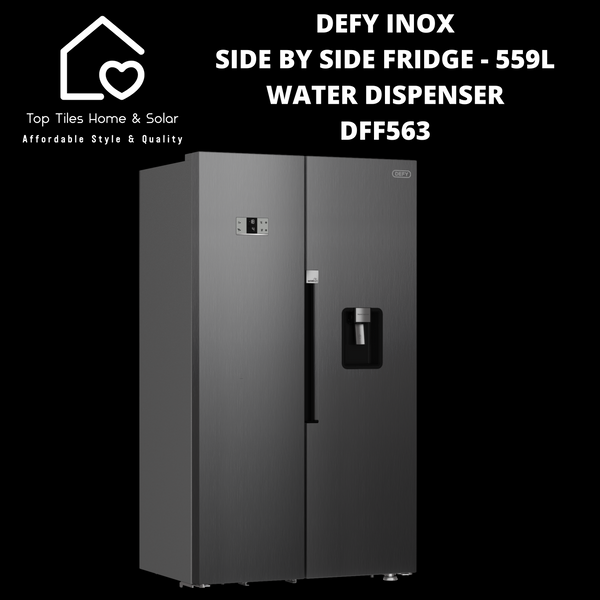 Defy Inox Side by Side Fridge - 559L Water Dispenser DFF563