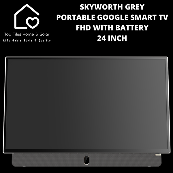 Skyworth Grey Portable Google FHD Smart TV with Battery - 24 Inch