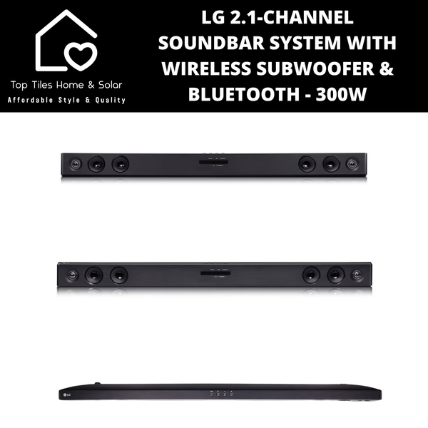 LG 2.1-Ch Soundbar System with Wireless Subwoofer & Bluetooth - 300W