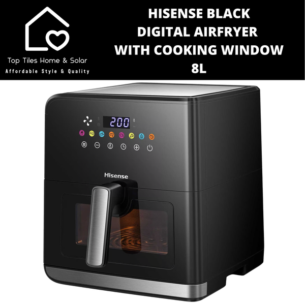 Hisense Black Digital Airfrer with Cooking Window - 8L