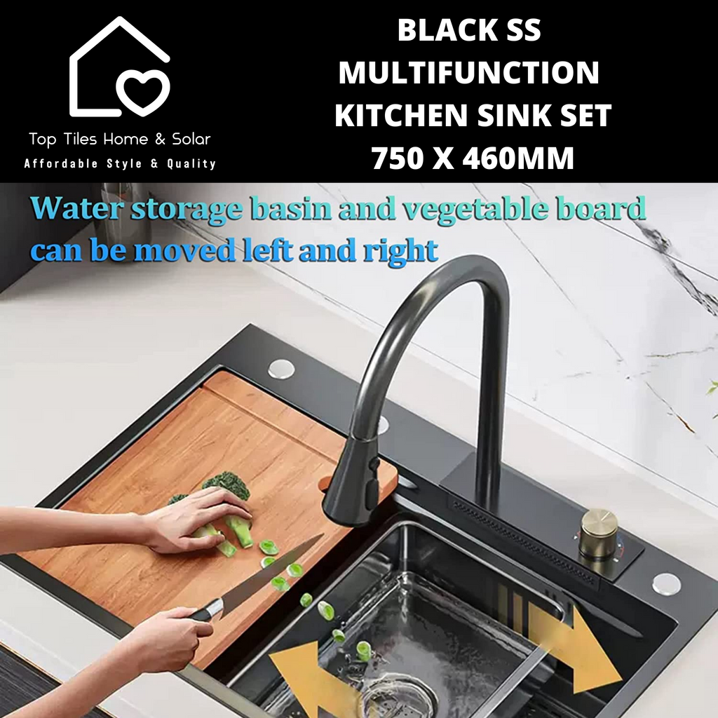 Black stainless deals steel kitchen set