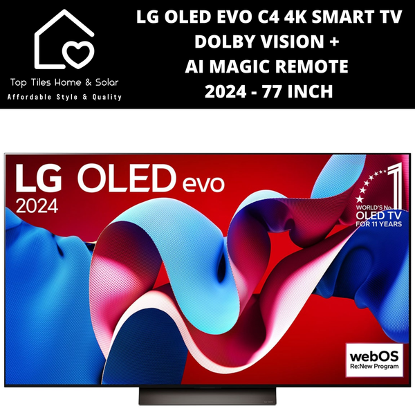 LG OLED EVO C4 4K Smart TV Dolby Vision + AI Magic Remote 2024 - 77 Inch