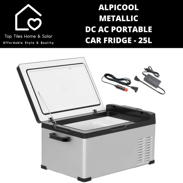 AlpiCool Metallic DC AC Portable Car Fridge - 25L