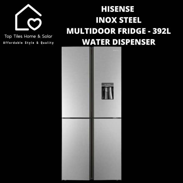 Hisense Inox Steel MultiDoor Fridge  - 392L Water Dispenser