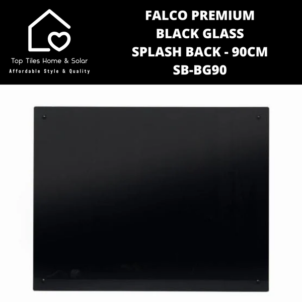 Falco Premium Black Glass Splash Back - 90cm SB-BG90