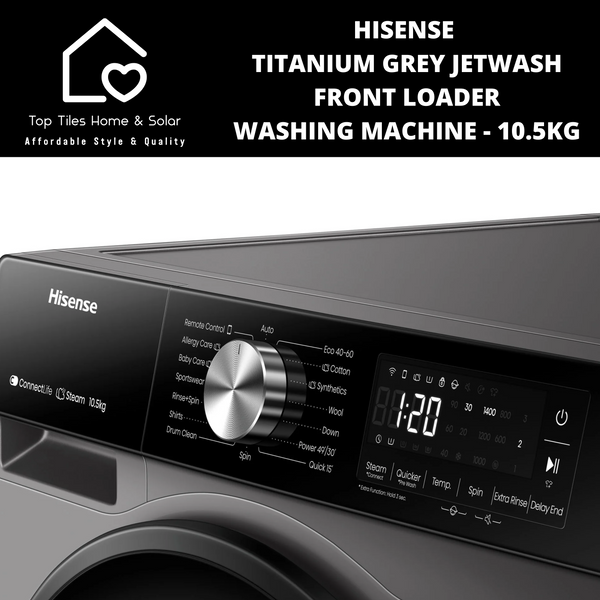 Hisense Titanium Grey JetWash Front Loader Washing Machine - 10.5kg