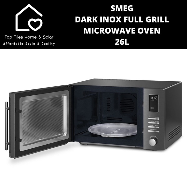 Smeg Dark Inox Full Grill Microwave Oven - 26L