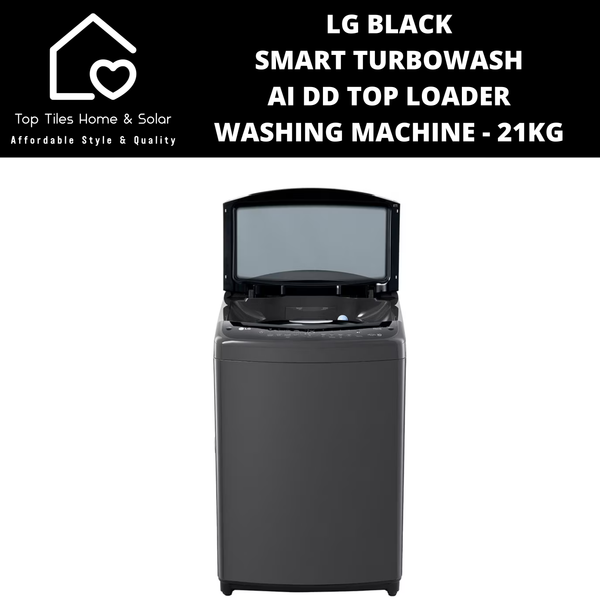 LG Black Smart TurboWash AI DD Top Loader Washing Machine - 21kg