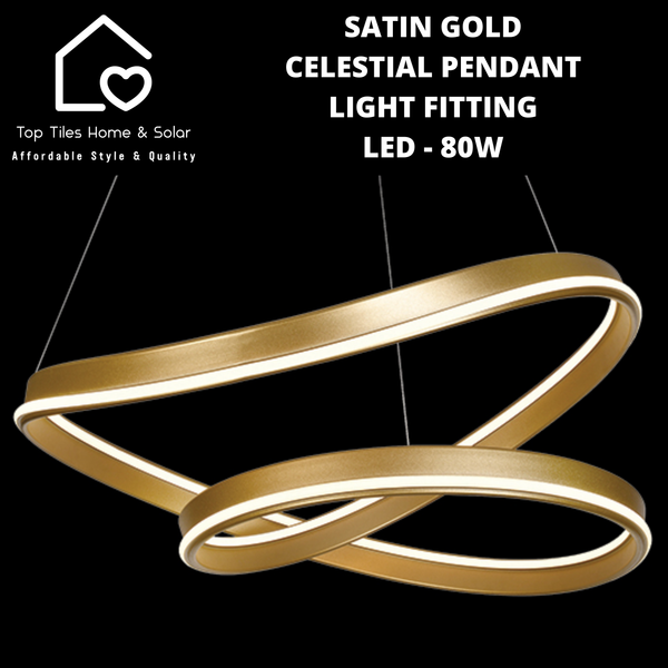 Satin Gold Celestial Pendant Light Fitting - LED 80W