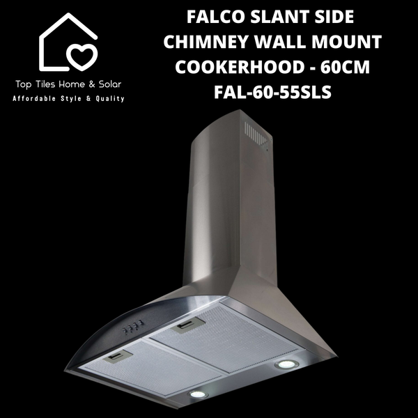 Falco Slant Side Chimney Wall Mount Cookerhood - 60cm FAL-60-55SLS