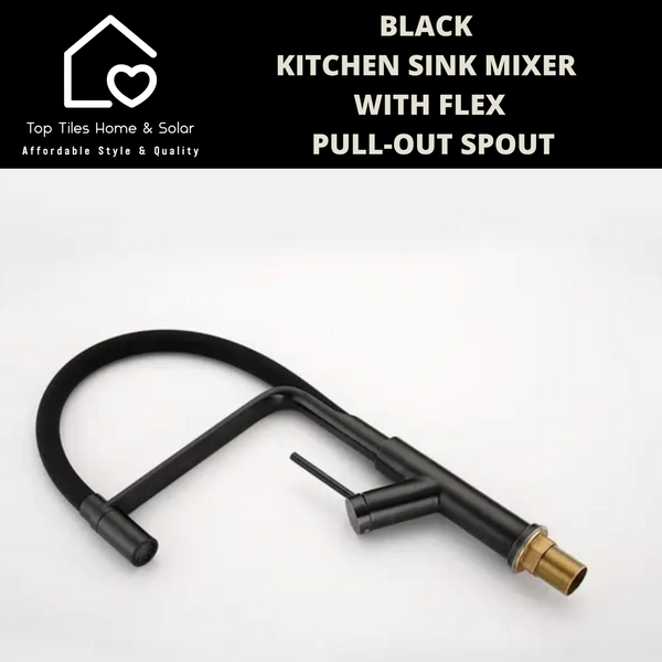 Black Kitchen Sink Mixer With Flexi Pull-Out Spout