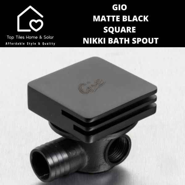 Gio Matte Black Square Nikki Bath Spout