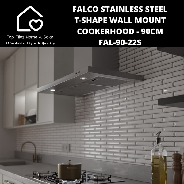 Falco Stainless Steel T-Shape Wall Mount Cookerhood - 90cm FAL-90-22S