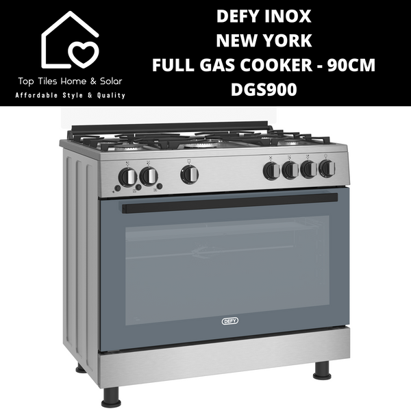 Defy Inox New York Full Gas Cooker - 90CM DGS900