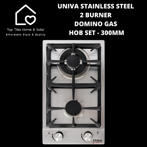 Univa Hob Set - Stainless Steel Solid + Gas Domino Hob