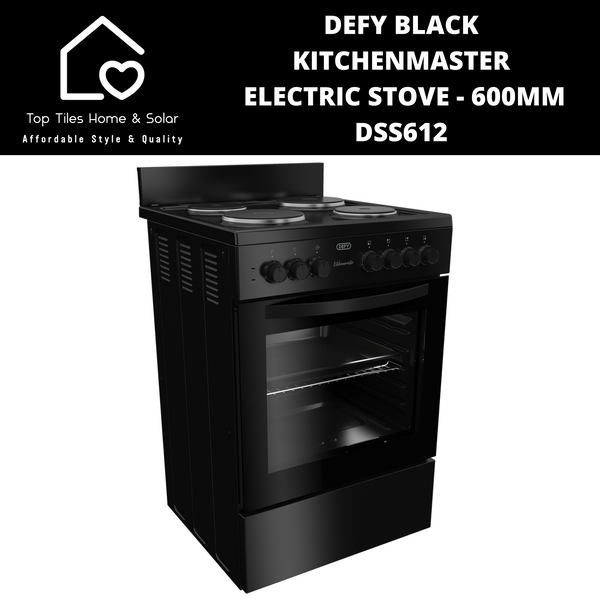 Defy KitchenMaster Black Electric Stove - 600mm DSS612