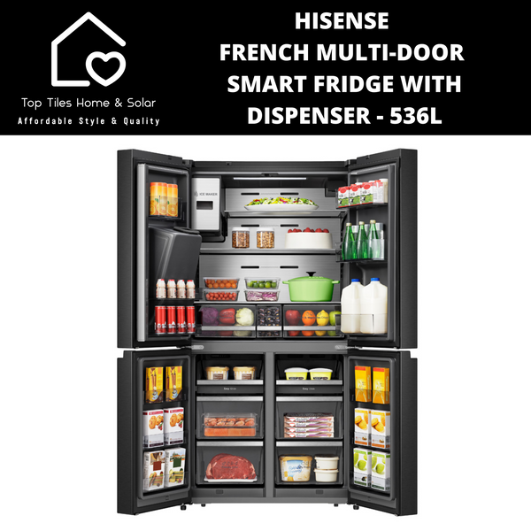 Hisense French Multi-Door Smart Fridge with Dispenser - 536L