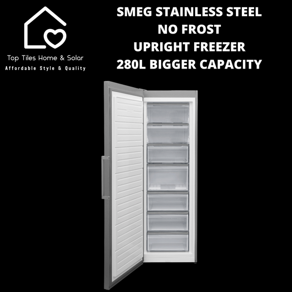 Smeg Stainless Steel No Frost Upright Freezer - 280L Bigger Capacity