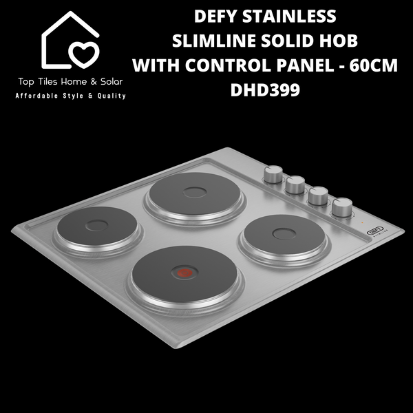 Defy Stainless Slimline Solid Hob with Control Panel - 60cm DHD399