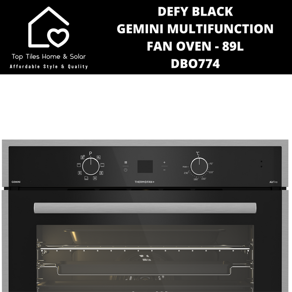 Defy Black Gemini Multifunction Fan Oven - 89L DBO774