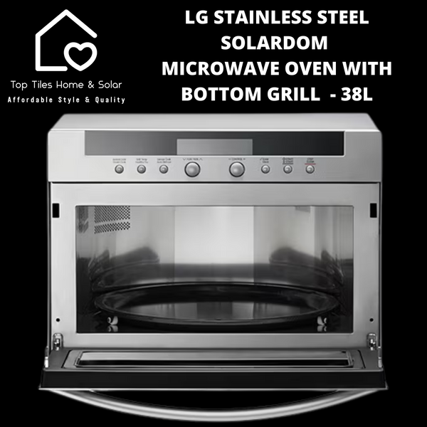 LG Stainless Steel SolarDom Microwave Oven with Bottom Grill  - 38L