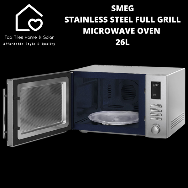 Smeg Stainless Steel Full Grill Microwave Oven - 26L