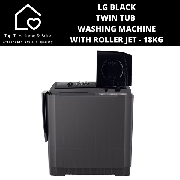 LG Black Twin Tub Washing Machine with Roller Jet - 18kg