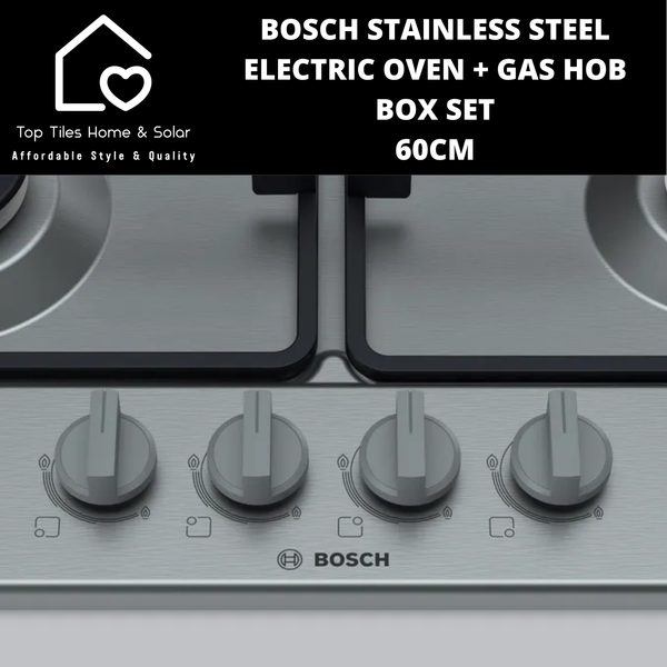 Bosch Stainless Steel - Electric Oven & Gas Hob Box Set - 60cm