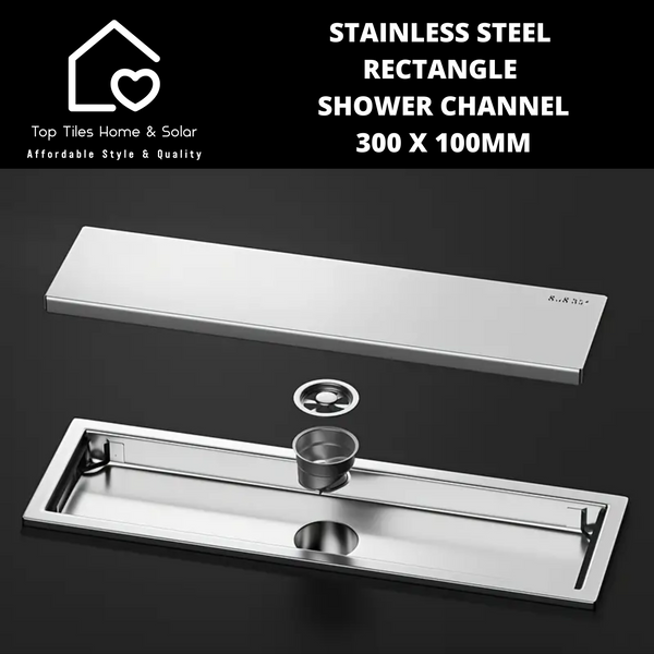 Stainless Steel Rectangle Shower Channel - 300 x 100mm