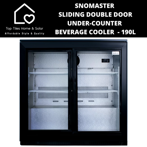 SnoMaster Sliding Double Door Under-Counter Beverage Cooler  - 190L