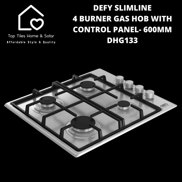 Defy Slimline 4 Burner Gas Hob With Control Panel- 600mm DHG133