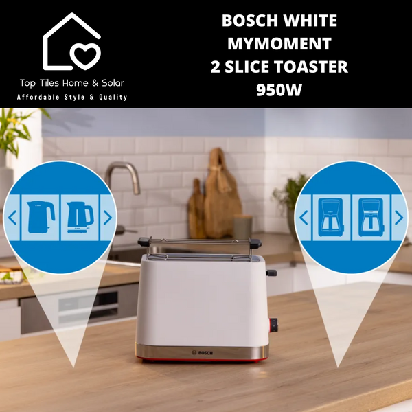 Bosch White MyMoment 2 Slice Toaster - 950W